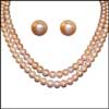 Simple Peach Color Pearl set - (2 liner) - Click here to View more details about this Product